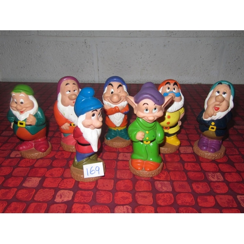 169 - Complete Set of Vintage Disney 7 Dwarves Squeaky Toys.