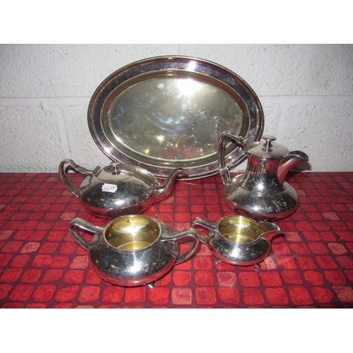 190 - 4 Piece Plated Tea Service & Tray.