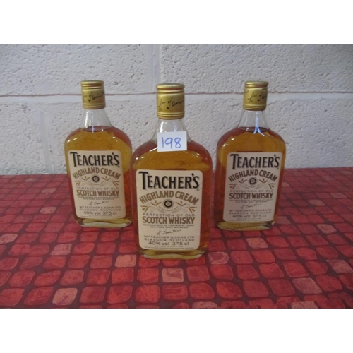 198 - Three Bottles of Teachers Highland Cream Scotch Whiskey.