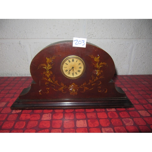 203 - Inlaid Mahogany Mantle Clock.