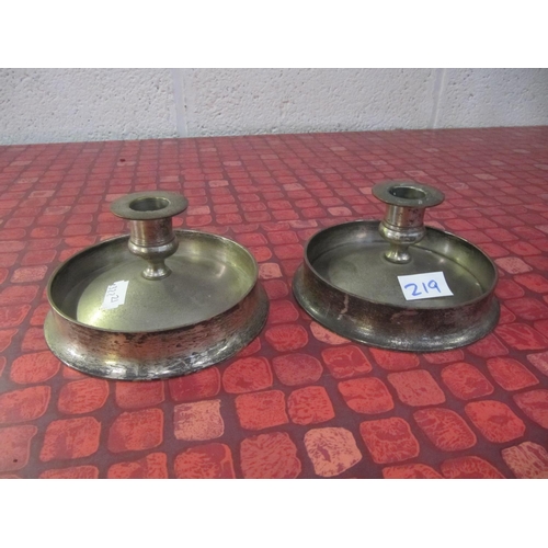 219 - Pair of Plated Candle Holders.