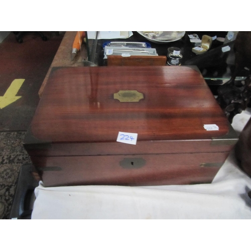 224 - Mahogany Writing Slope with Hidden Drawer.