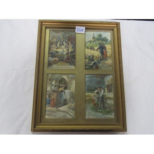 248 - Four Framed Religious Pictures / Postcards.