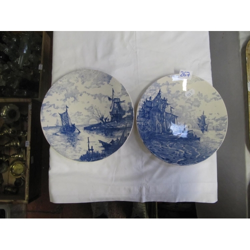 267 - Two Villeroy & Boch Blue & White Wall Plates.