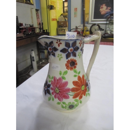 310 - Hand Painted, Possibly Swansea, Floral Jug.