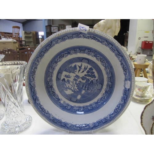 354 - Large Blue & White Willow Pattern Dresser Bowl.