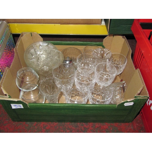 37 - Box of Cut Glass Glasses& Glass Ware.