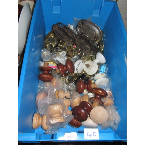 40 - Box of Assorted Knobs and Handles.