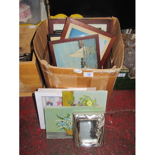 7 - Box of Small Framed Pictures & Prints.
