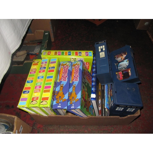 73 - Box to Include Mr Bean Magazine Folders, Scooby-Doo Magazine Folders, Comics & 2 Dr WHO Card Collect... 