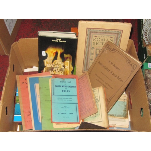 81 - Box of Vintage Maps & Books.