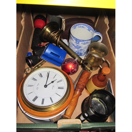 29 - A Selection of Mugs, Clock, Plated Ware etc.