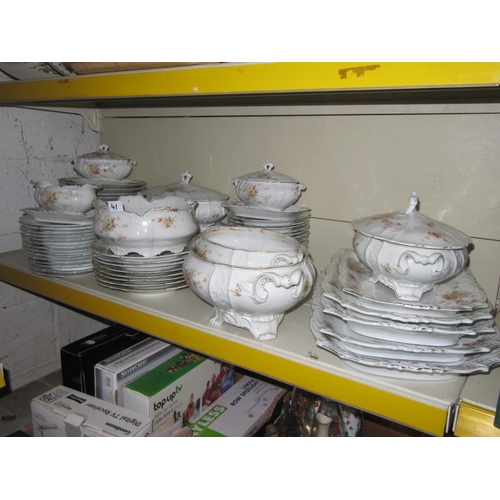 41 - Very Large German Dinner Service to Include Tureens, Plates, Meat Plates & Side Plates.