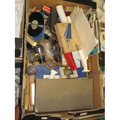 51 - Box of Vintage Items to Include Cards, Games, Old Singles Records, Very Unusual Lightbulbs etc.