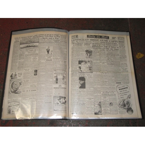 108 - Folder of Vintage World War II Newspaper s 1941-44.