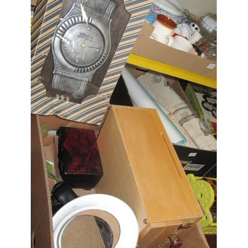 14 - Box to Include Wooden Artists Case, Watch Wall Clock, Jewellery Box etc.