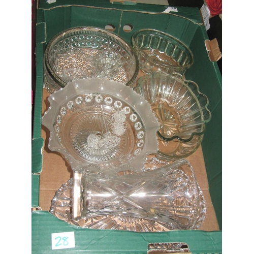 28 - Box of Assorted Glass Ware.