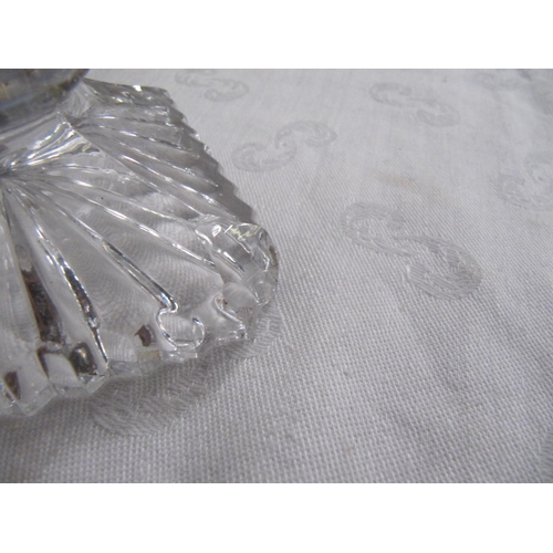 346 - Large Footed Cut Glass Vase - Chip to one corner of base.