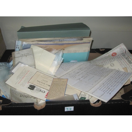 37 - Box of Assorted 19th Century Documents, Letters etc.