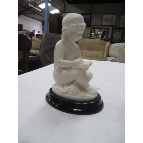 401 - Classical Parian Ware or Bisque Style Figure of Boy Writing.