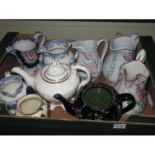 43 - Box of Jugs & Teapots.