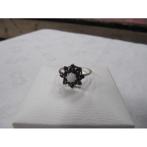 470 - Silver Cluster Ring Size 