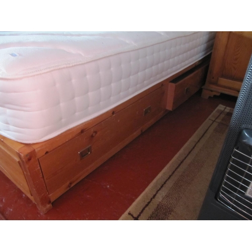 559 - Solid Pine Framed Double Bed Base with 4 Drawers & Rest Assured Kashmir 2000 Mattress.