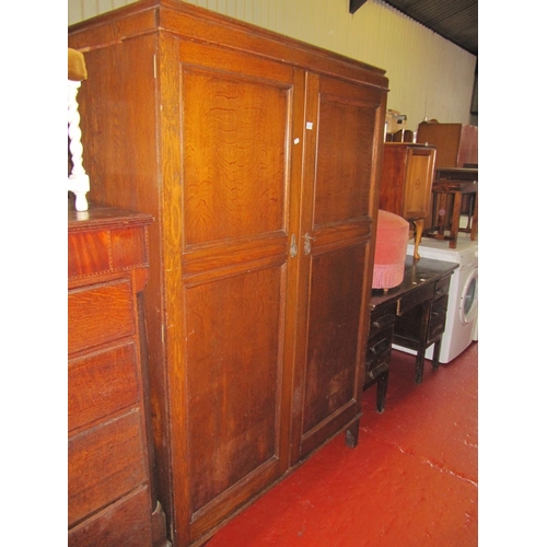 648 - Dark Oak Double Door Gents Wardrobe.