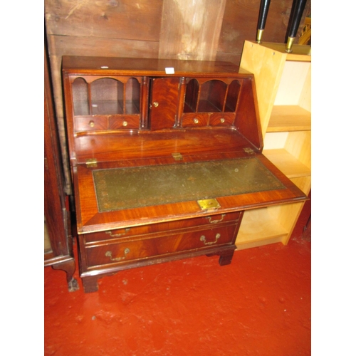 663 - Mahogany Writing Bureau over 4 Drawers with Compartmented Inner.