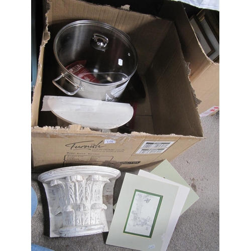 101 - Box to Include 2 Hanging Shelves, Large Cooking Pot etc.