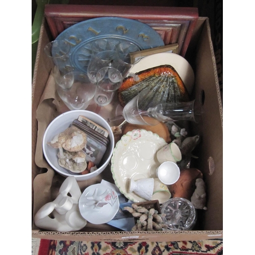 110 - Box to Include China, Glass Ware, Jardiniere etc.