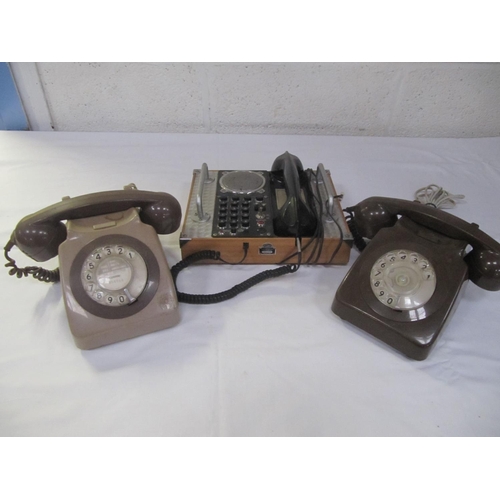 119 - Three Vintage Telephones - Two Dial Phones & Office Desk Speaker Phone.