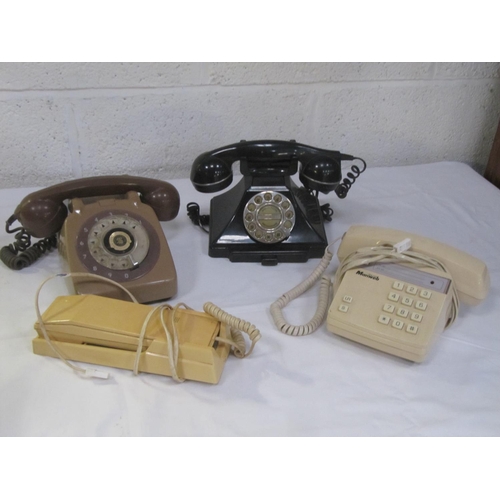 126 - Four Vintage Telephones - 2 Push Button, 1 Dial & 1 1970's Style.