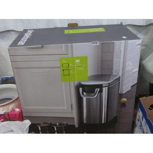 144 - NEW Boxed Simplehuman Stainless Steel Pet Deterrent Bin.