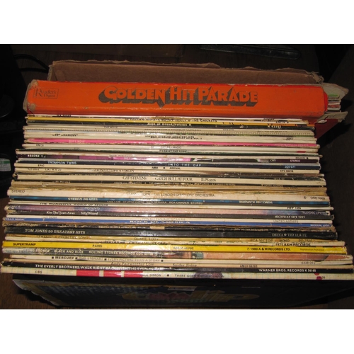 153 - Box of Vinyl LP & Singles Records.