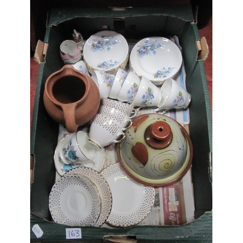 163 - Box of Tea Sets & Terracotta Jug etc.