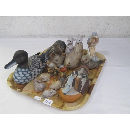 169 - Tray of Assorted Bird & Animal Figures.