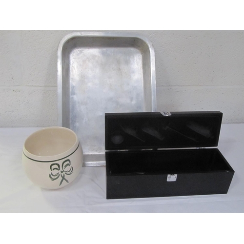 171 - Storage Box with Jardiniere & Metal Roasting Pan.