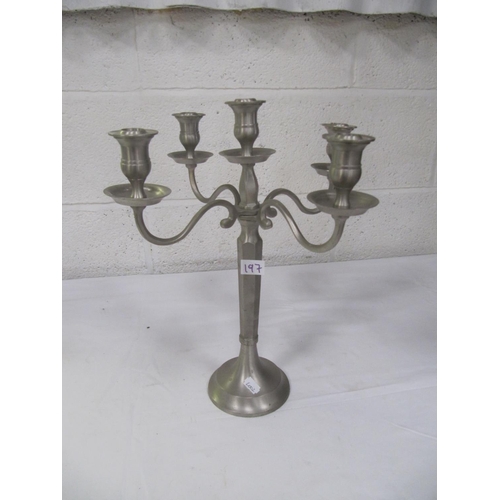 197 - 5 Branch Metal Candle Holder.