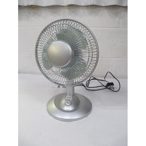 200 - Silver Coloured Oscillating Desk Fan.