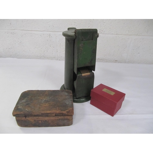 222 - Vintage J B Edmonsen Railway Ticket Machine with Tools & Letter Stamps.