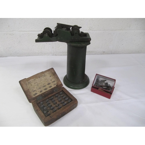 222 - Vintage J B Edmonsen Railway Ticket Machine with Tools & Letter Stamps.