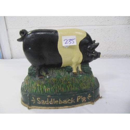 235 - Saddle Back Pig Door Stop.