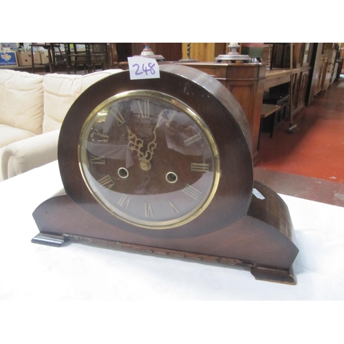 248 - Smiths Mahogany Cased Mantle Clock by Thomas Lloyd, Lampeter.