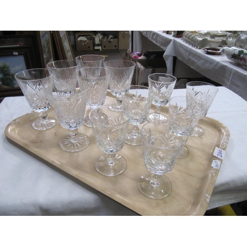 260 - Two Sets of 6  Cut Glass Glasses.