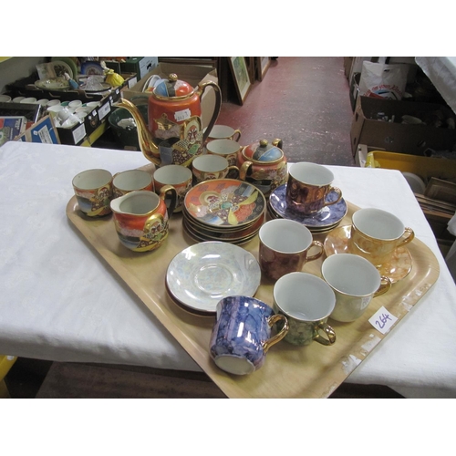 264 - Tray to Include Oriental Coffee Set along with Lustred Cups & Saucers.