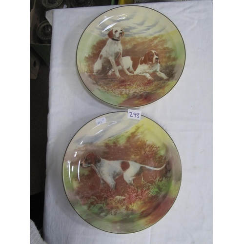 273 - Two Hunting Dog Scene Series Royal Doulton Plates.