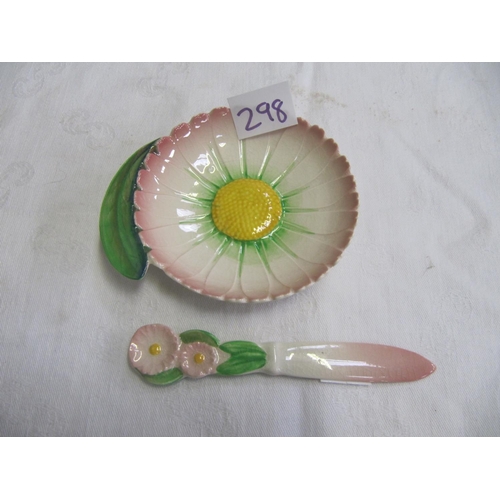 298 - Carlton Ware Butter Dish & Knife.