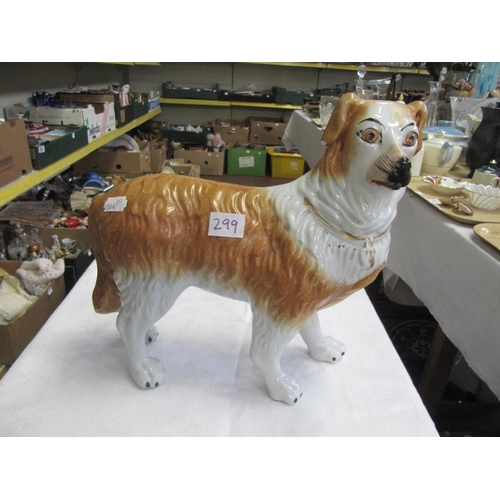 299 - Staffordshire Standing Dog Facing Right Figure.