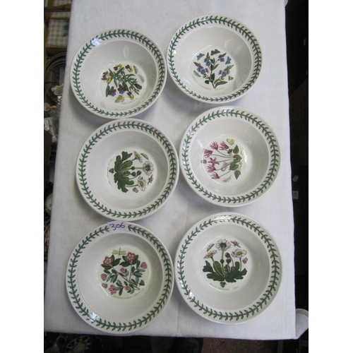 306 - Set of Six Portmeirion Botanic Garden Cereal Bowls.